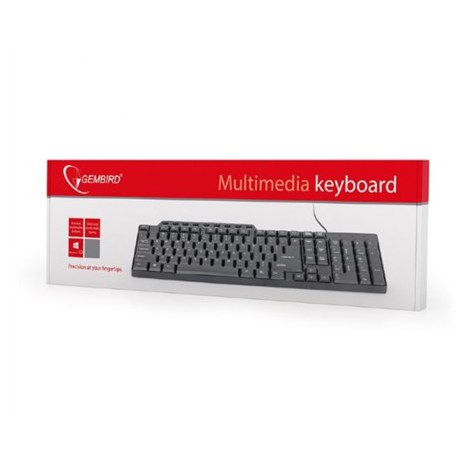 Gembird | KB-UM-104 Compact multimedia keyboard | Multimedia | Wired | US | Black | USB | 420 g - 2